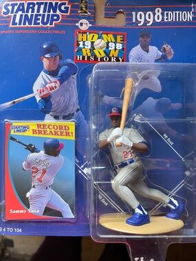 Starting Lineup 1998 Edition Sammy Sosa Baseball Figure - Gray & Blue